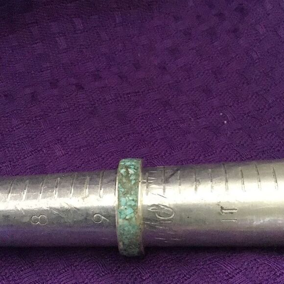 Ring, Sterling Silver with Inlaid Turquoise Ring, size 9.5, New with Tags, Handm - Picture 7 of 8